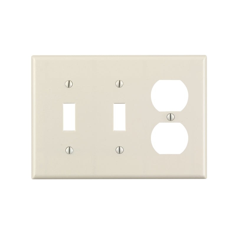 LEVITON - Leviton Almond 3 gang Thermoset Plastic Duplex/Toggle Wall Plate 1 pk