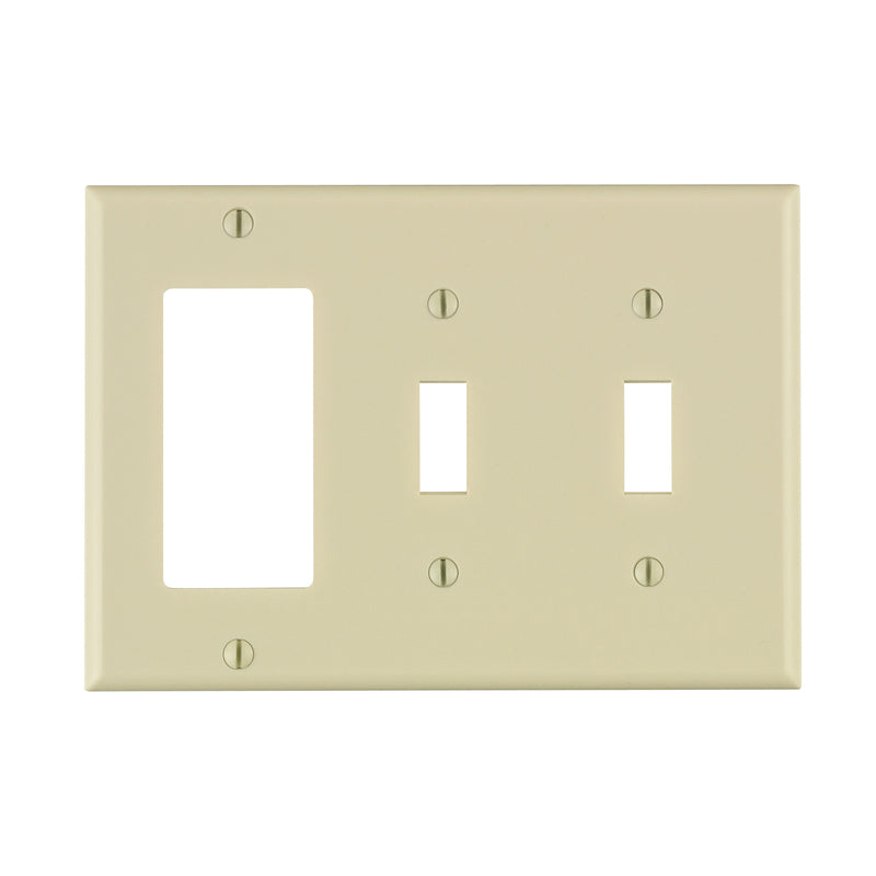 LEVITON - Leviton Almond 3 gang Thermoset Plastic Decorator/Toggle Wall Plate 1 pk