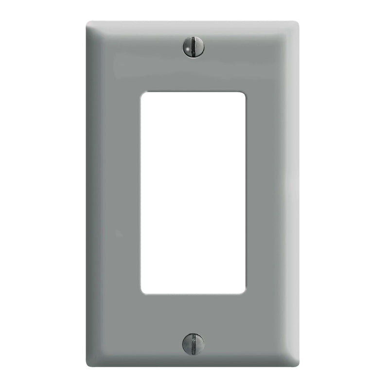 LEVITON - Leviton Decora Gray 1 gang Thermoset Plastic Decorator Wall Plate 1 pk