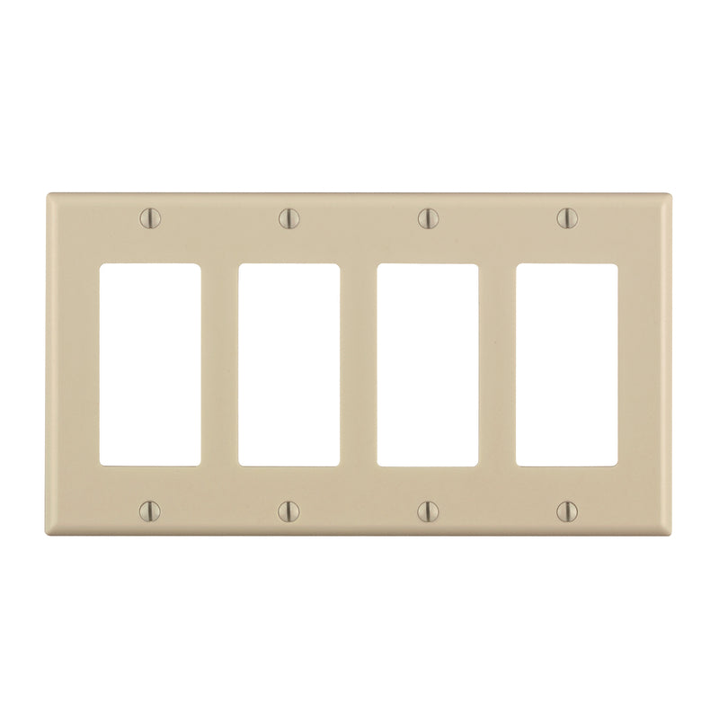 LEVITON - Leviton Almond 4 gang Thermoset Plastic Decorator Wall Plate 1 pk