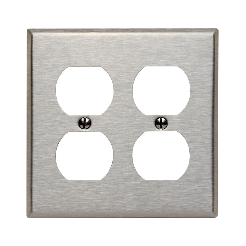 LEVITON - Leviton Silver 2 gang Stainless Steel Duplex Wall Plate 1 pk