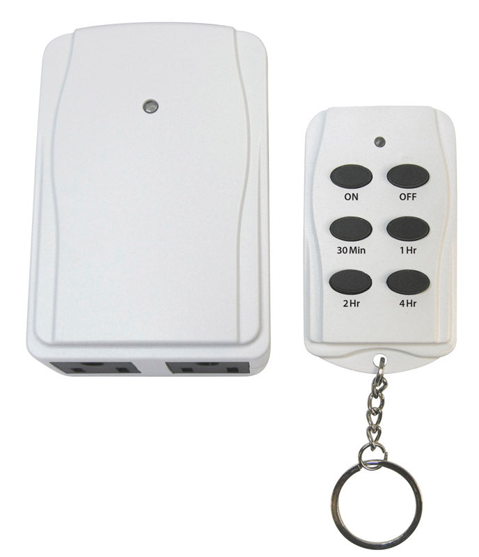 PRIME - Prime Indoor Timer With Remote Control and Grounded Outlets White