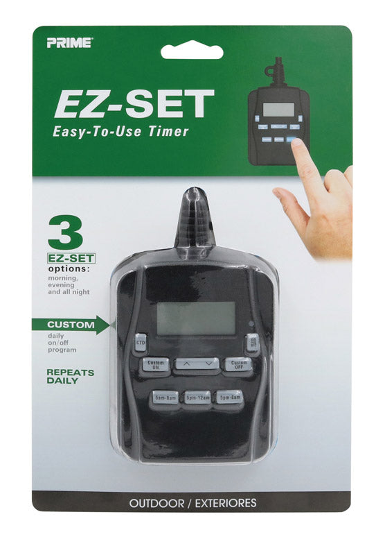 PRIME - Prime EZ-SET Outdoor Digital Timer 125 V Black