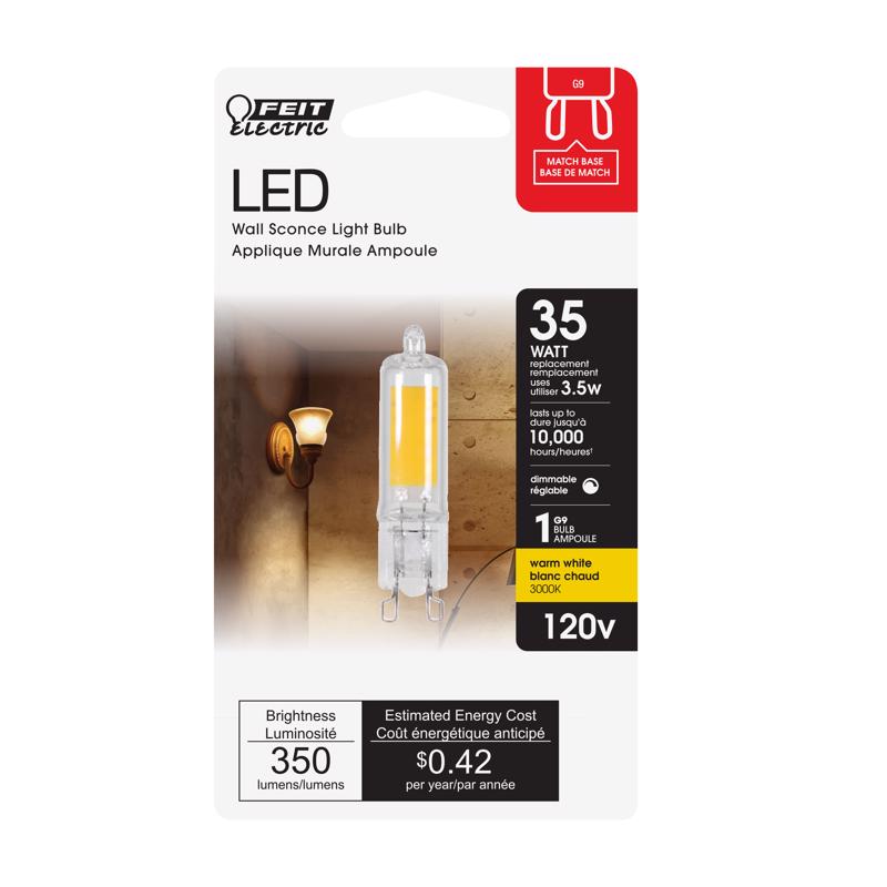 FEIT - Feit LED G9 G9 LED Bulb Warm White 35 Watt Equivalence 1 pk