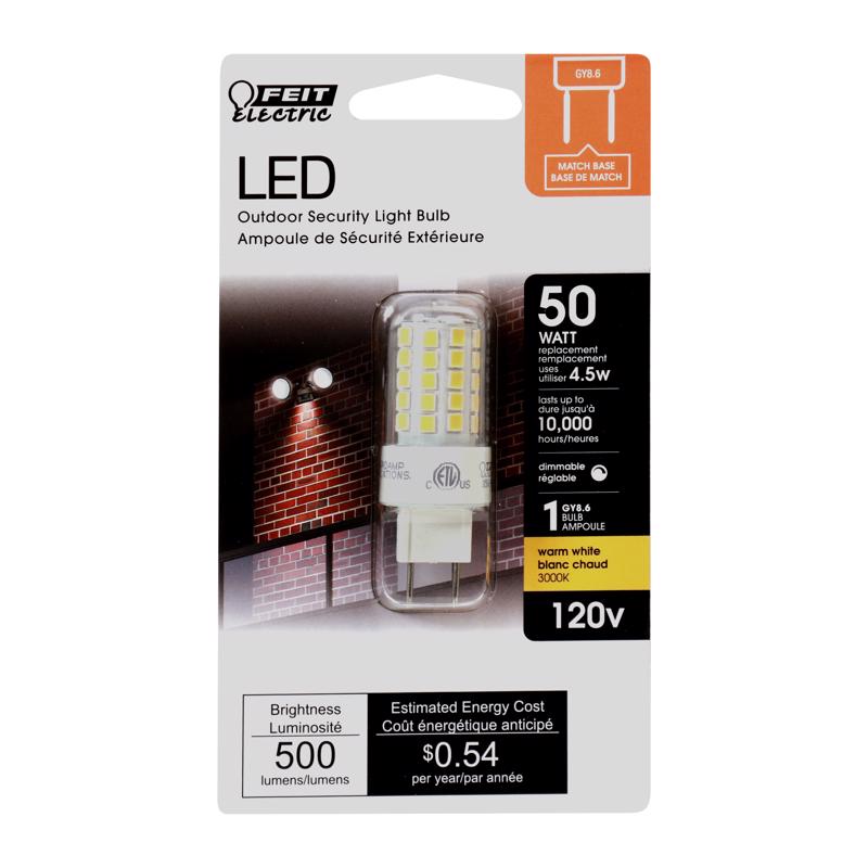 FEIT - Feit LED GY8.6 GY8.6 LED Bulb Warm White 50 Watt Equivalence 1 pk