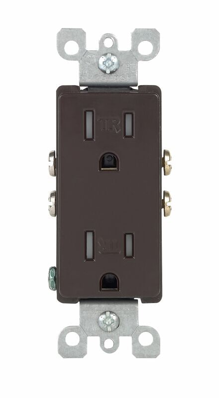 LEVITON - Leviton Decora 15 amps 125 V Duplex Brown Outlet 5-15R 1 pk [T5325-D]