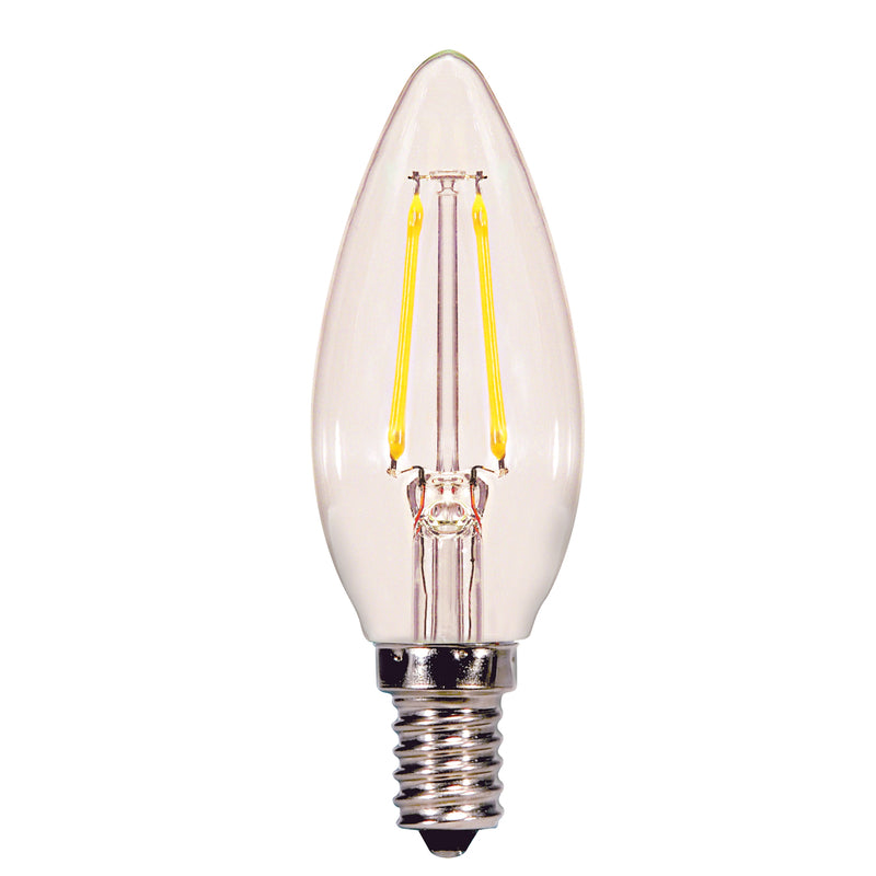 SATCO - Satco B11 E12 (Candelabra) Filament LED Bulb Warm White 40 Watt Equivalence 2 pk [S21819]