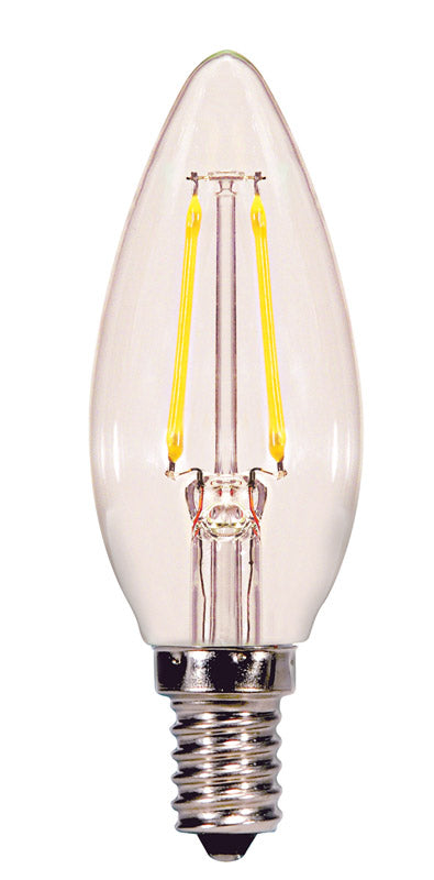 SATCO - Satco B11 E12 (Candelabra) Filament LED Bulb Warm White 60 Watt Equivalence 2 pk [S21827]