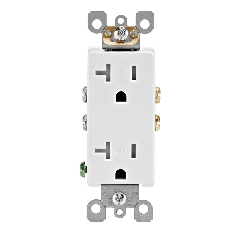 LEVITON - Leviton Decora 20 amps 125 V Duplex White Outlet 5-20R 10 pk