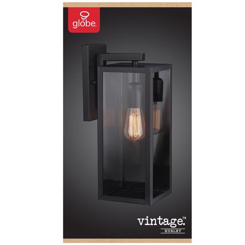 GLOBE ELECTRIC - Globe Electric Vintage 1-Light Matte Black Hurley Wall Sconce