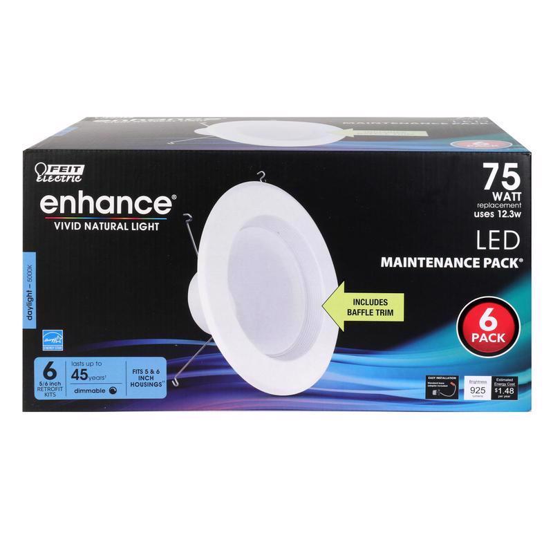 FEIT - Feit Enhance White 5-6 in. W LED Dimmable Recessed Downlight 10.2 W [LEDR56B950CAMP6]