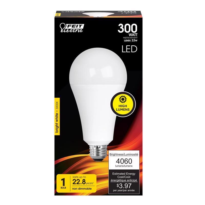 FEIT - Feit LED A23 E26 (Medium) LED Bulb Bright White 300 Watt Equivalence 1 pk