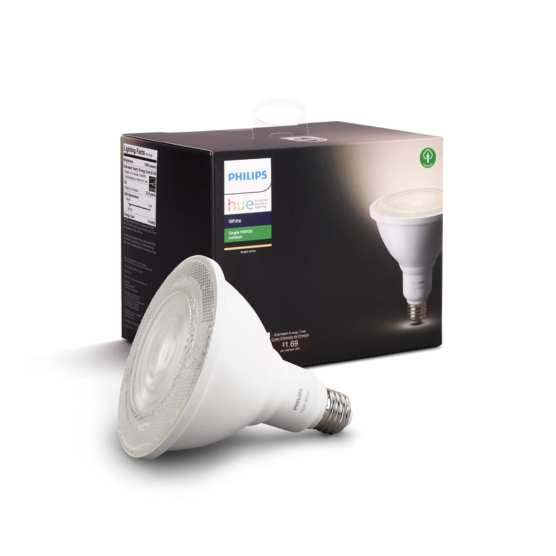 PHILIPS - Philips Hue PAR38 E26 (Medium) Smart-Enabled LED Bulb Bright White 100 Watt Equivalence 1 pk