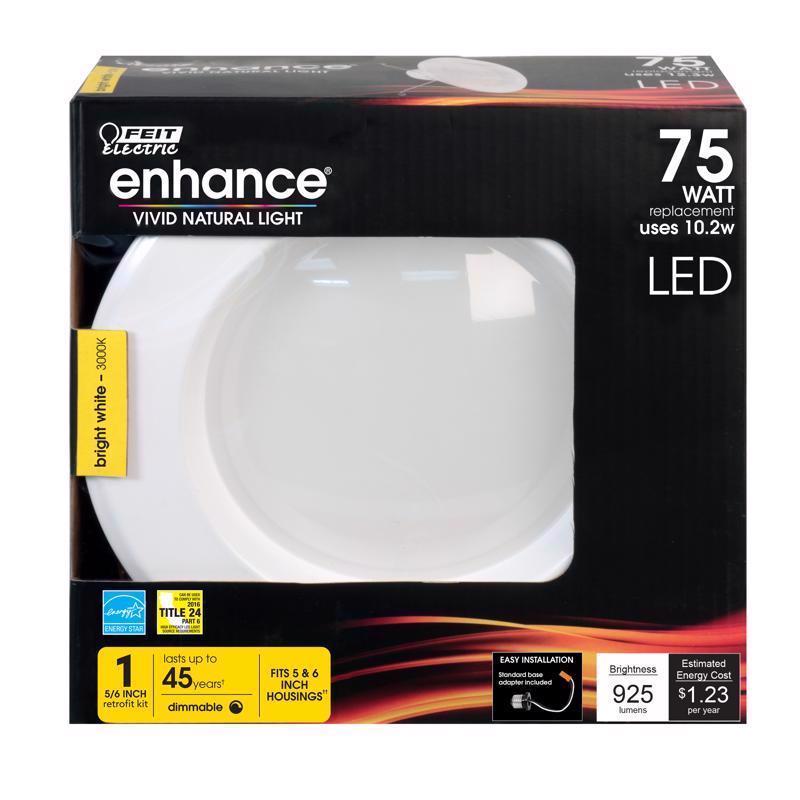 FEIT - Feit Enhance Bright White 5-6 in. W LED Dimmable Recessed Downlight 10.2 W