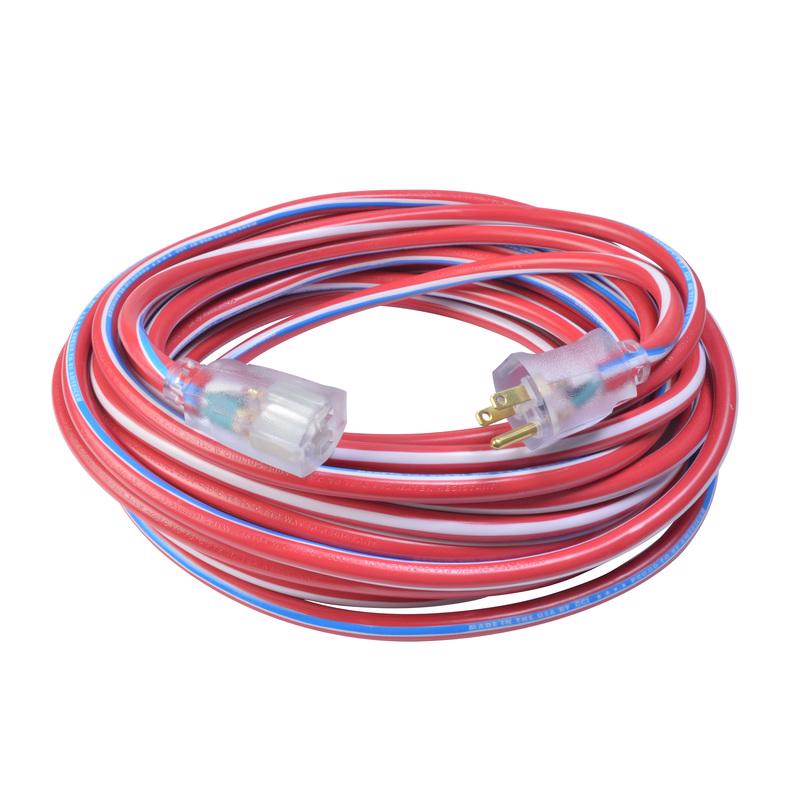 SOUTHWIRE - Southwire Wounded Warrior Project Outdoor 100 ft. L Blue/Red/White Extension Cord 12/3