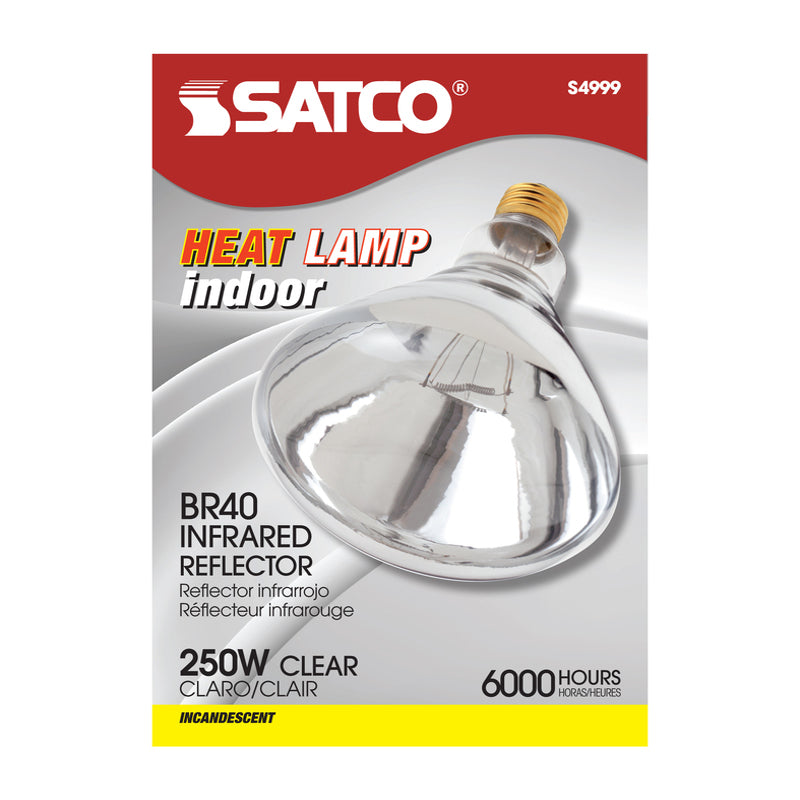 SATCO - Satco 250 W BR40 Heat Lamp Incandescent Bulb E26 (Medium) Warm White 1 pk [S4999]