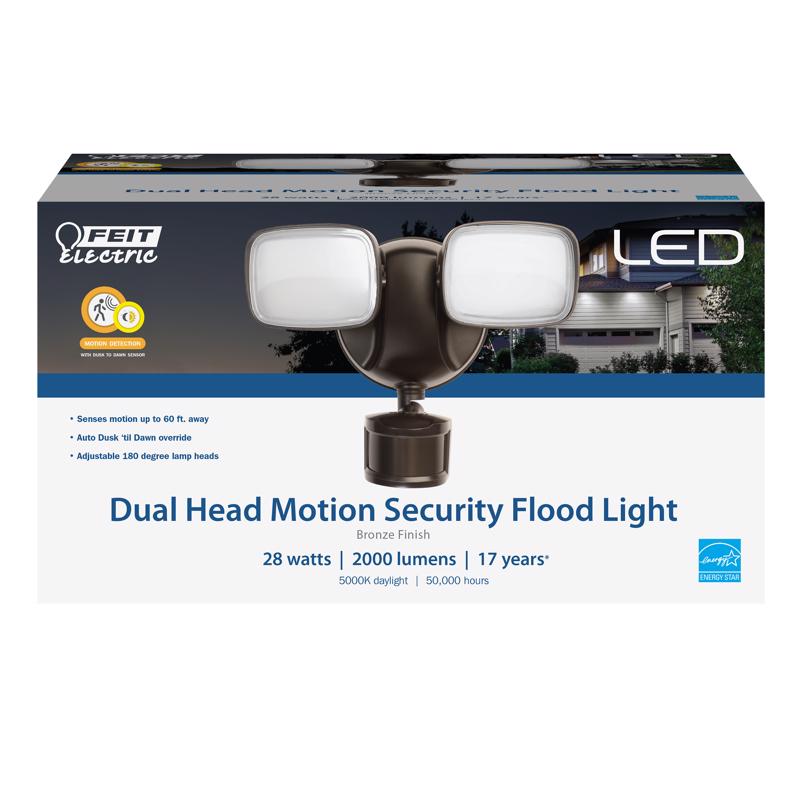 FEIT - Feit LED Motion-Sensing Hardwired LED Bronze Security Floodlight [S9DFL/850/MOTBZ]