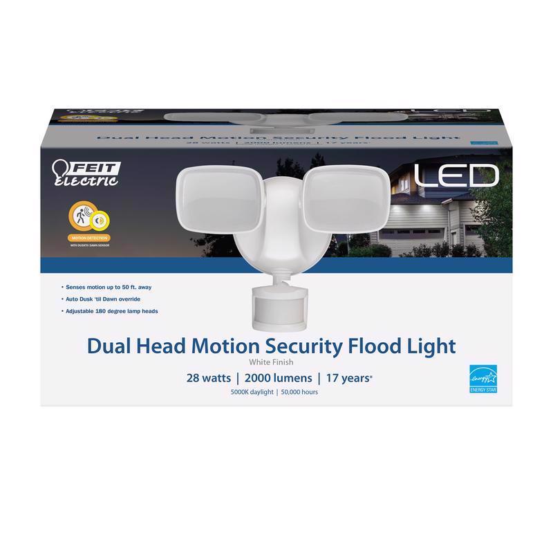 FEIT - Feit LED Motion-Sensing Hardwired LED White Security Floodlight [S9DFL/850MOTWH]