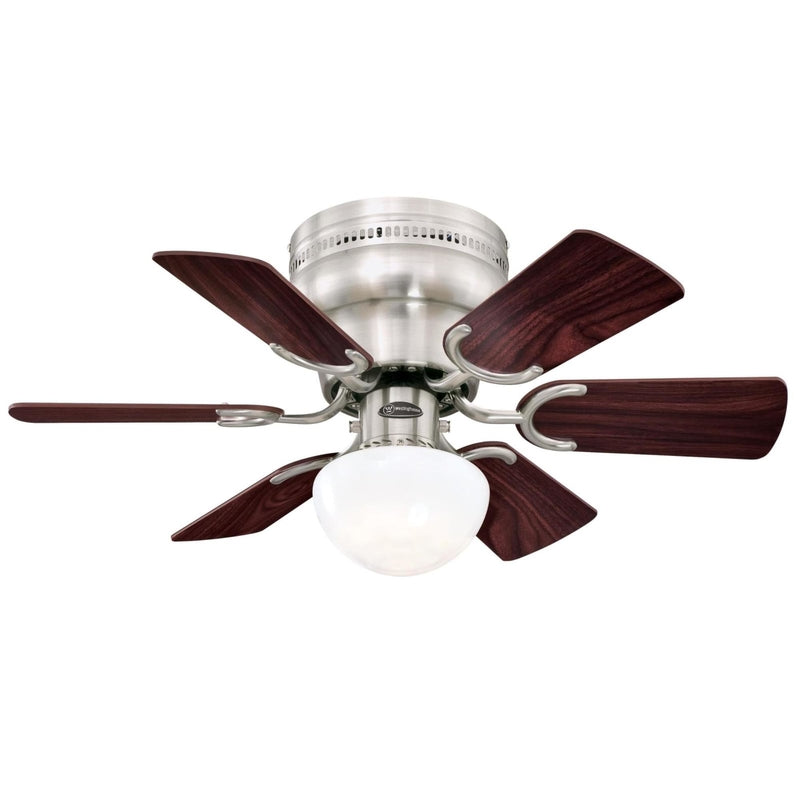 WESTINGHOUSE - Westinghouse Petite 30 in. Brushed Nickel Brown LED Indoor Ceiling Fan