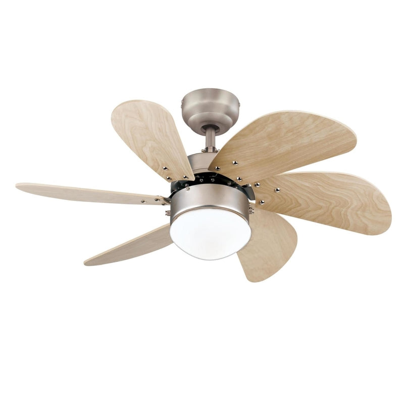 WESTINGHOUSE - Westinghouse Turbo Swirl 30 in. Brushed Aluminum Brown LED Indoor Ceiling Fan