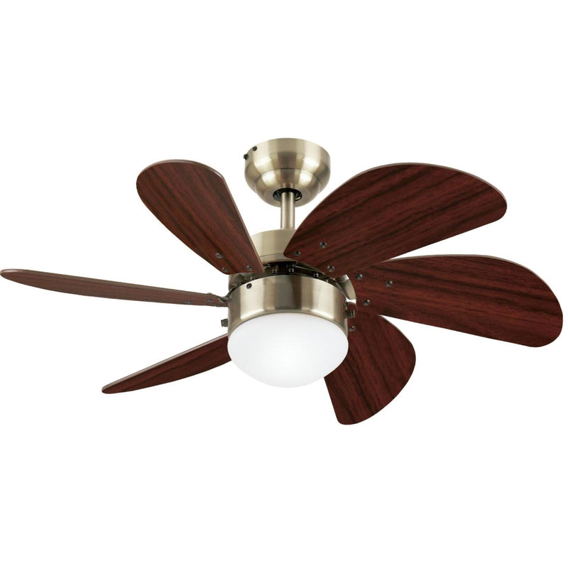 WESTINGHOUSE - Westinghouse Turbo Swirl 30 in. Antique Brass Brown LED Indoor Ceiling Fan