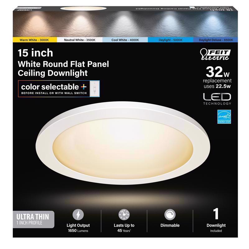 FEIT - Feit EDGELIT 1 in. H X 15 in. W X 15 in. L White LED Flat Panel Light Fixture