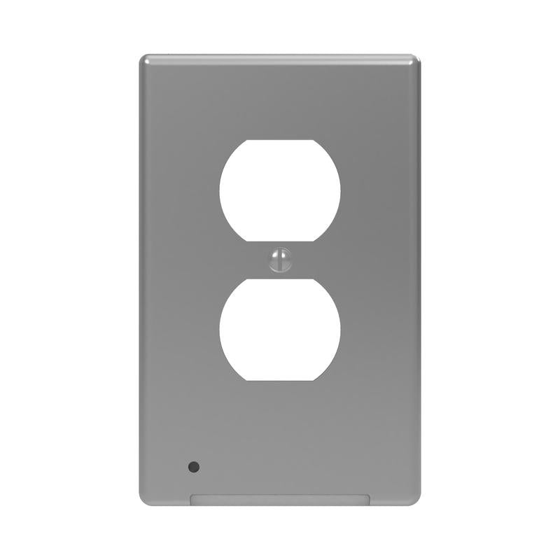 WESTEK - Westek LumiCover Satin Nickel 1 gang Plastic Duplex Nightlight Wall Plate 1 pk