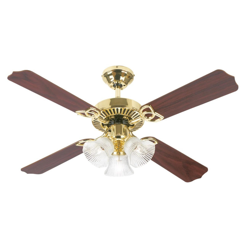 WESTINGHOUSE - Westinghouse Crusader 42 in. Polished Brass Brown Indoor Ceiling Fan