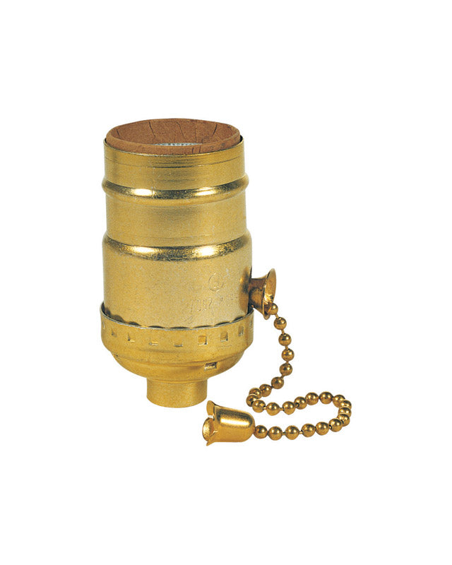 WESTINGHOUSE - Westinghouse Brass Medium Base Pull Chain Socket 1 pk