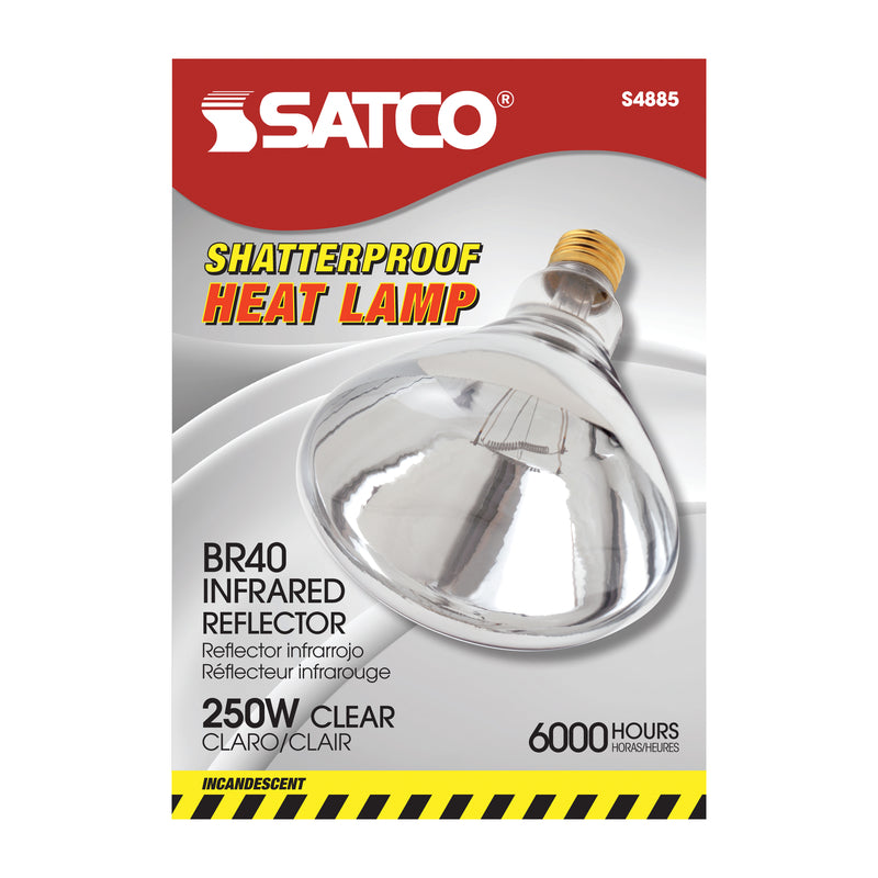 SATCO - Satco 250 W BR40 Heat Lamp Incandescent Bulb E26 (Medium) Warm White 1 pk [S4885]