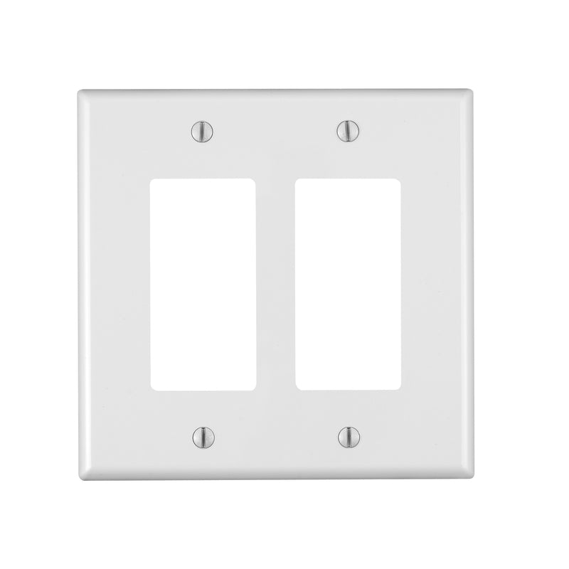 LEVITON - Leviton White 2 gang Plastic Decorator Oversized Wall Plate 1 pk