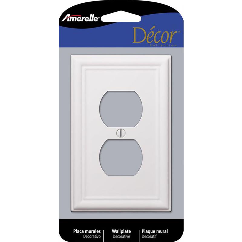 AMERELLE - Amerelle Chelsea White 2 gang Stamped Steel Duplex Wall Plate 1 pk [149DW]