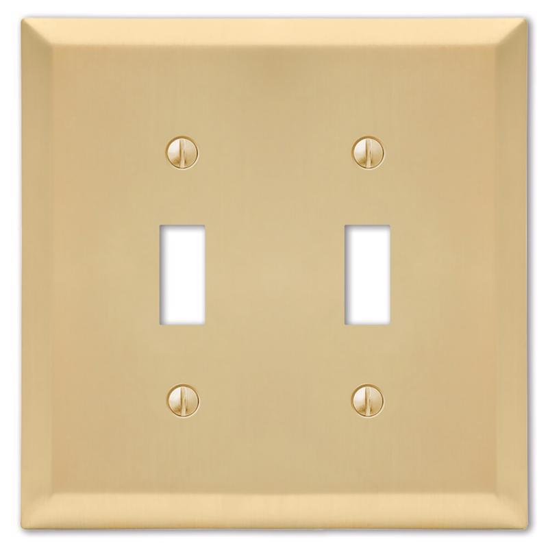 AMERELLE - Amerelle Century Satin Brass 2 gang Stamped Steel Toggle Wall Plate 1 pk