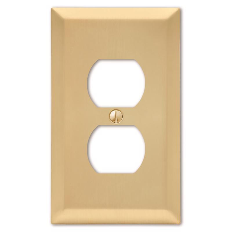 AMERELLE - Amerelle Century Satin Brass 2 gang Stamped Steel Duplex Wall Plate 1 pk