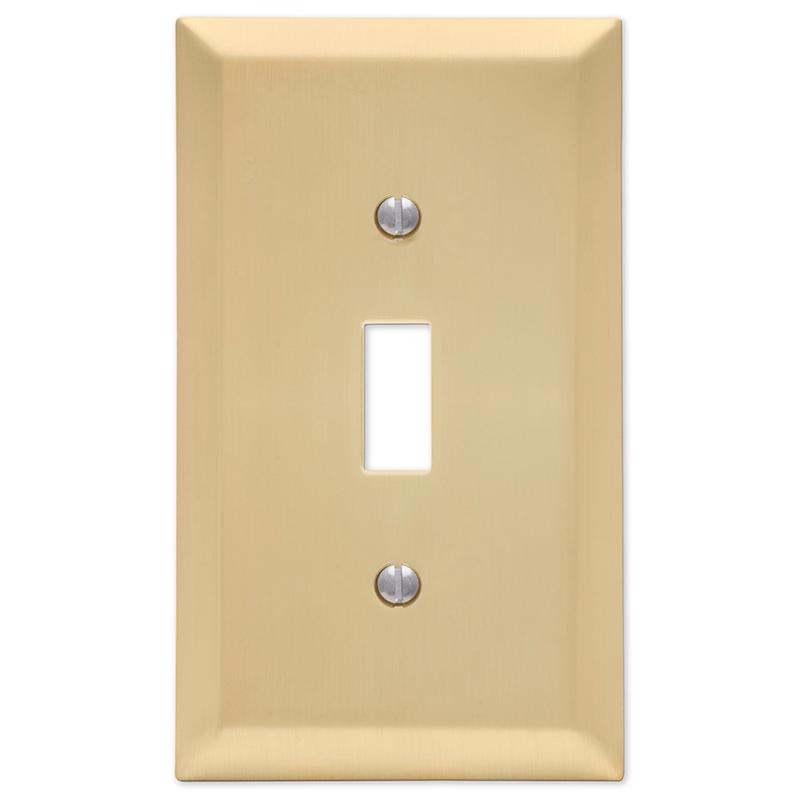 AMERELLE - Amerelle Century Satin Brass 1 gang Stamped Steel Toggle Wall Plate 1 pk