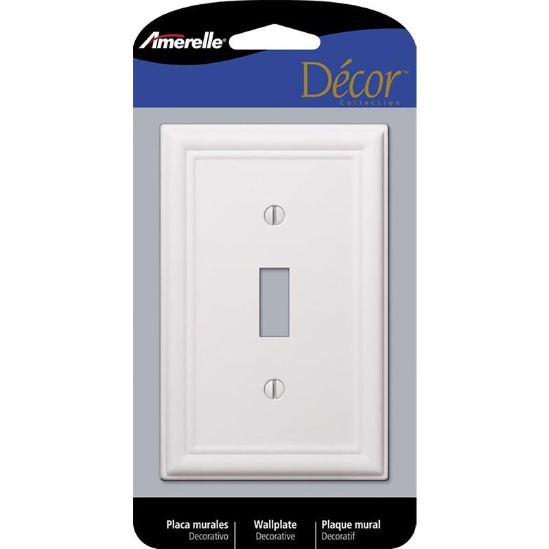 AMERELLE - Amerelle Chelsea White 1 gang Stamped Steel Toggle Wall Plate 1 pk