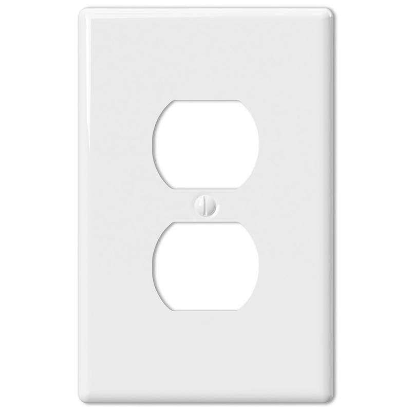 AMERELLE - Amerelle Metro White 1 gang Ceramic Duplex Wall Plate 1 pk