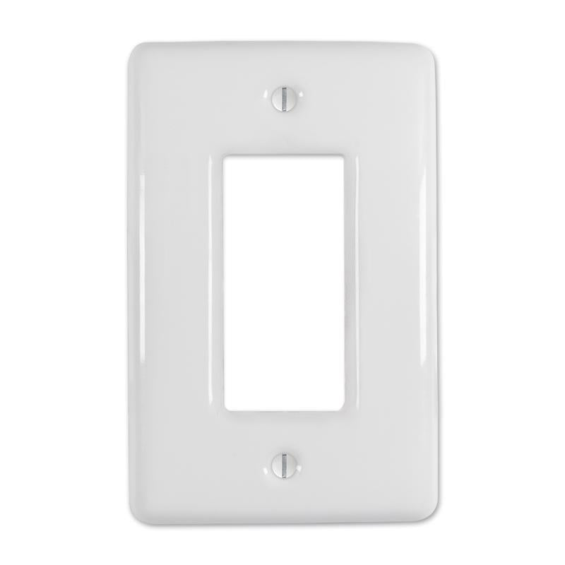 AMERELLE - Amerelle Metro White 1 gang Ceramic Decorator Wall Plate 1 pk