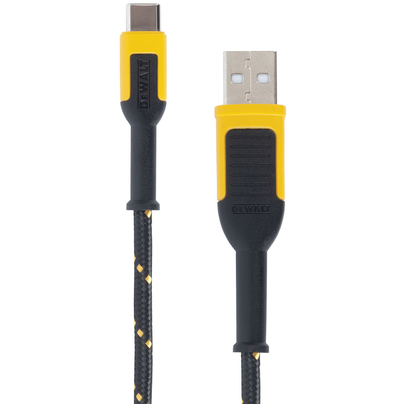 DEWALT - DeWalt USB to Type C Cable 6 ft. Black/Yellow