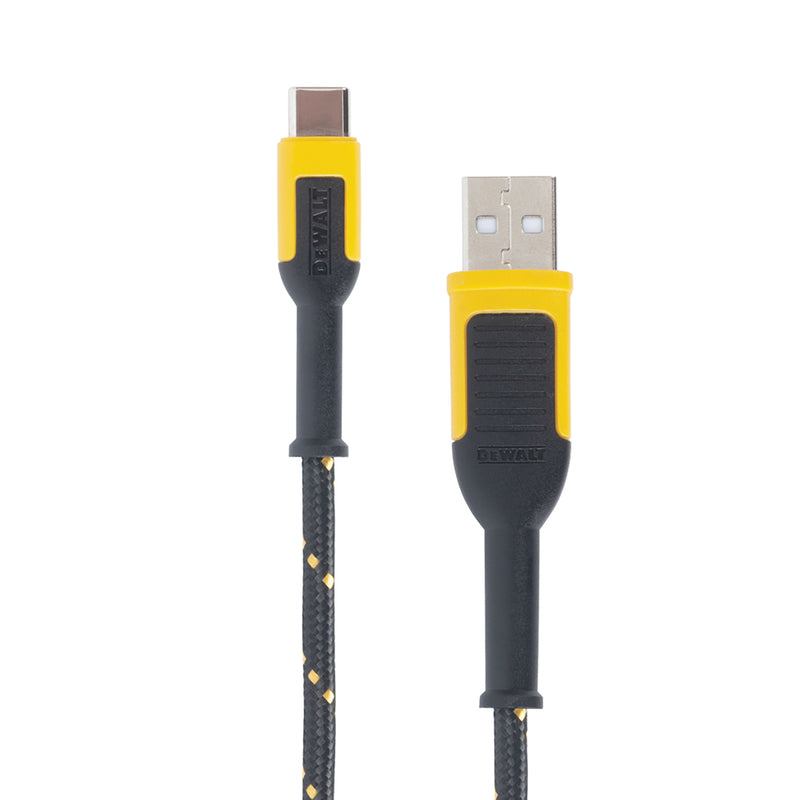 DEWALT - DeWalt USB-A to USB-C Cable 10 ft. Black/Yellow