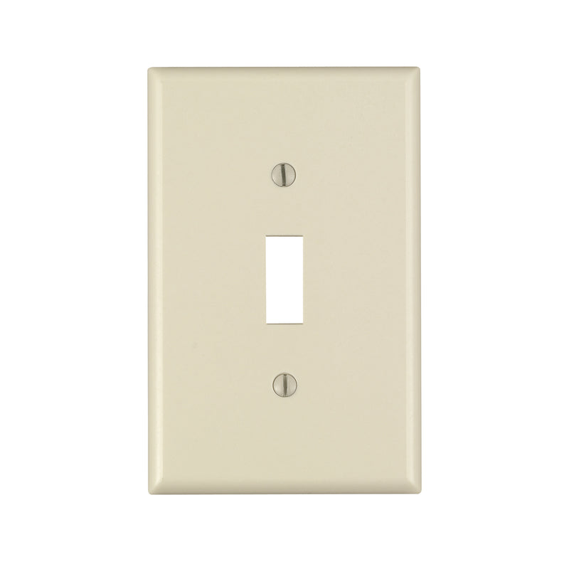 LEVITON - Leviton Light Almond 1 gang Thermoset Plastic Toggle Wall Plate 1 pk [80501-00T]