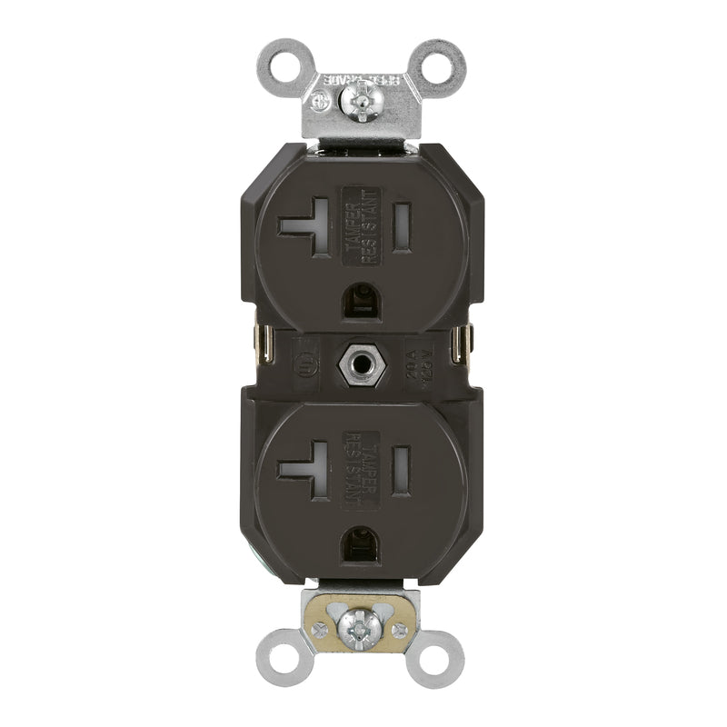 LEVITON - Leviton 20 amps 125 V Duplex Brown Outlet 5-20R 1 pk [TBR20-000]