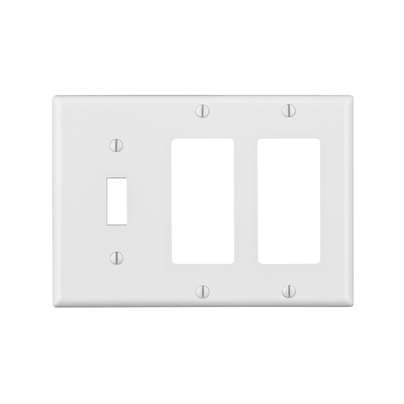 LEVITON - Leviton White 3 gang Thermoset Plastic Decorator/Toggle Wall Plate 1 pk [80431-00W]