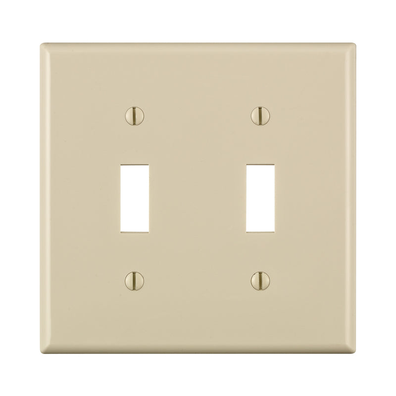 LEVITON - Leviton Light Almond 2 gang Nylon Toggle Wall Plate 1 pk - Case of 25