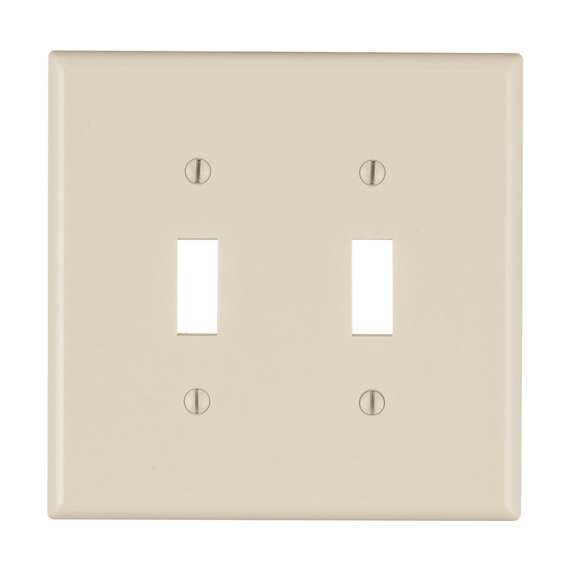 LEVITON - Leviton Light Almond 2 gang Thermoset Plastic Toggle Wall Plate 1 pk