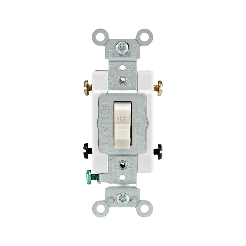 LEVITON - Leviton 20 amps Double Pole Toggle AC Quiet Switch Light Almond 1 pk