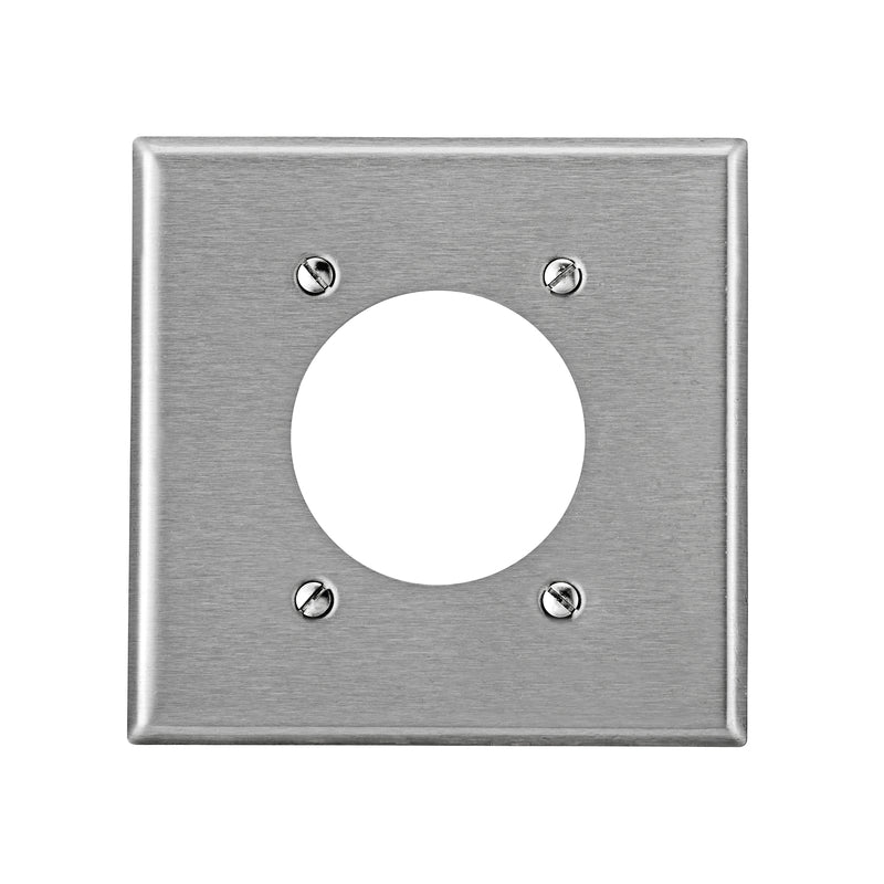 LEVITON - Leviton Silver 2 gang Stainless Steel Outlet Wall Plate 1 pk