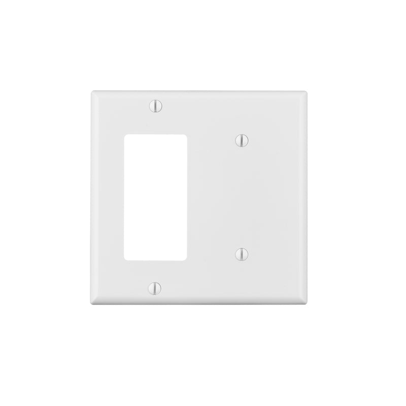 LEVITON - Leviton White 1 gang Thermoplastic Nylon Decorator Wall Plate 1 pk [80708-00W]