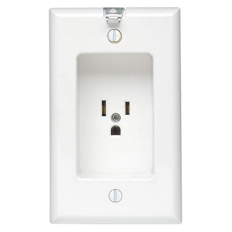LEVITON - Leviton 15 amps 125 V Single White Outlet 5-15R 1 pk [00688-00W]