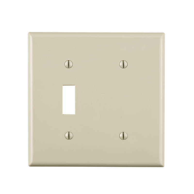 LEVITON - Leviton Light Almond 2 gang Thermoplastic Nylon Blank Wall Plate 1 pk